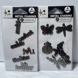 Metal Charms Paper Crafts Card Making Scrapbook Smile Thanks Butterfly Ladybug